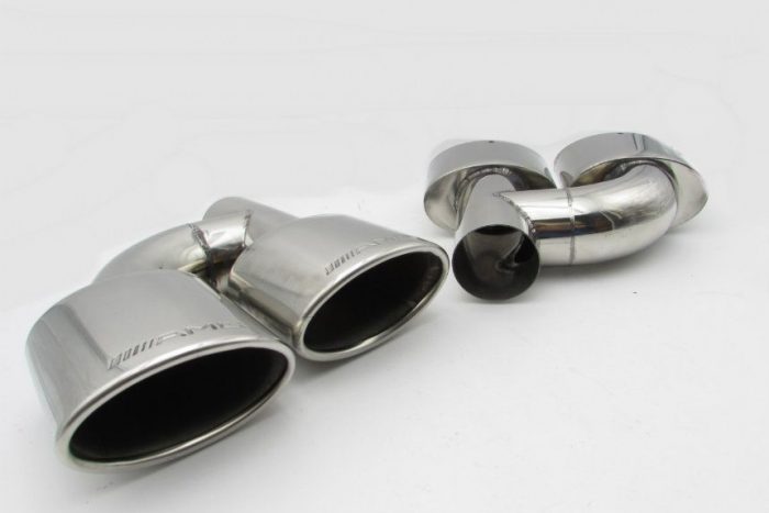 Muffler AMG Oval Chrome Model 2 Lubang Ukuran 6.3cm