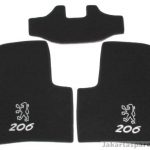 Karpet Peugeot 206 Tahun 2003 Bahan Beludru Premium Warna Hitam Logo 206