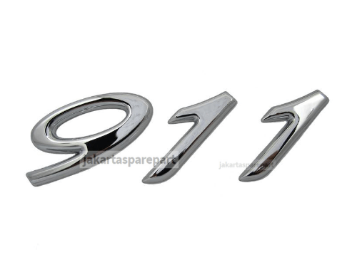 Emblem Angka 911 Warna Chrome Untuk Porsche