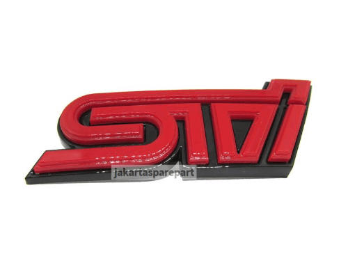 Emblem Grill STI Warna Merah  Hitam  Untuk Subaru 