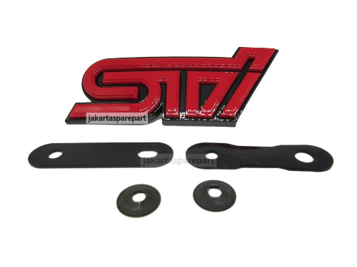 Emblem Grill STI Warna Merah Hitam Untuk Subaru