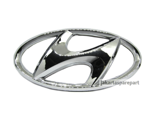Emblem Logo Hyundai Warna Chrome Ukuran 11.5x6cm (Dilengkapi Perekat)