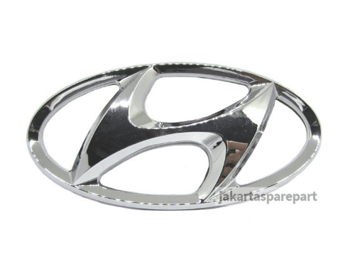 Emblem Logo Hyundai Warna Chrome Ukuran 13x6.5cm (Dilengkapi Perekat)