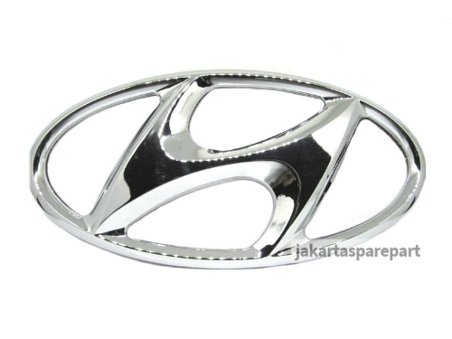 Emblem Logo Hyundai Warna Chrome Ukuran 17x8.5cm Berkaki (Dilengkapi Perekat)