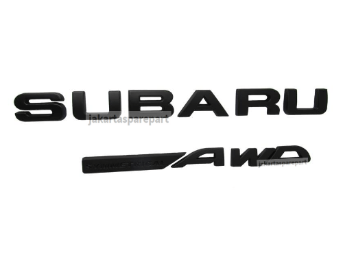 Emblem Tulisan SUBARU AWD Warna Matte Black