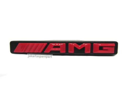 Emblem Grill AMG Tulisan Warna Merah