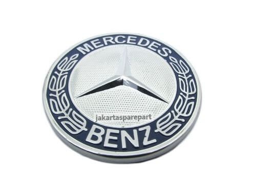 Emblem Kap Mesin Mercedes Benz Biru Ukuran 57mm (Dilengkapi Perekat)