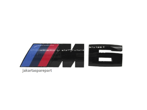 Emblem Tempel ///M6 Warna Glossy Black Ukuran 11.5x2.5cm