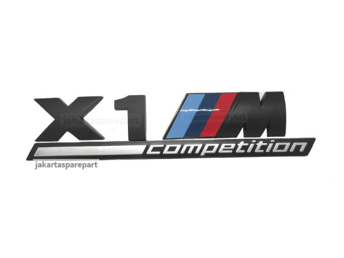 Emblem Tempel X1 ///M Competition Warna Matte Black Ukuran 17.5x4cm