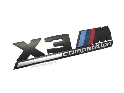 Emblem Tempel X3 ///M Competition Warna Matte Black Ukuran 17.5x4cm