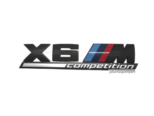 Emblem Tempel X6 ///M Competition Warna Matte Black Ukuran 17.5x4cm