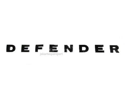 Emblem Tulisan DEFENDER Warna Glossy Black Ukuran 47.5x3cm