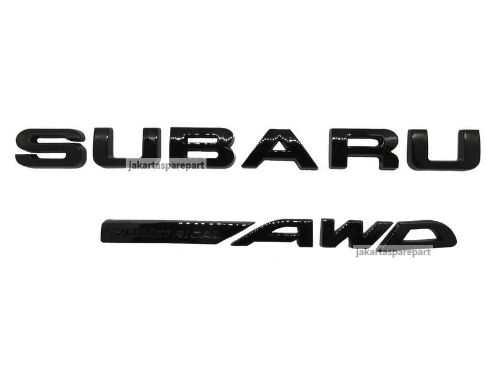 Emblem Tulisan SUBARU AWD Warna Glossy Black
