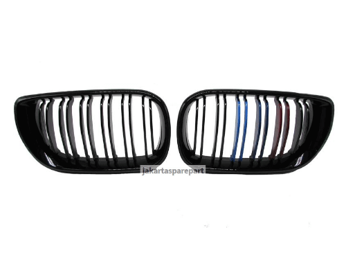 Grill BMW E46 Facelift Tahun 2002-2004 M Color Glossy Black Double Slats