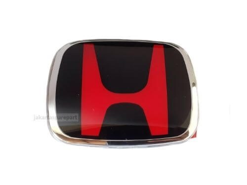 Emblem Logo Honda Warna Hitam Merah Ukuran 9.8x8cm Model Berkaki
