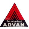 Sticker Get a Step Ahead ADVAN Ukuran 12.5x10.5cm Bentuk Segitiga Warna Merah Hitam