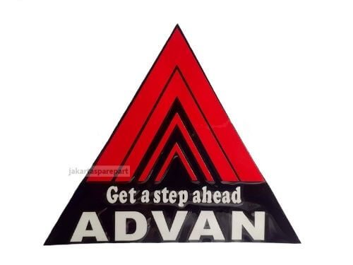 Sticker Get a Step Ahead ADVAN Ukuran 12.5x10.5cm Bentuk Segitiga Warna Merah Hitam