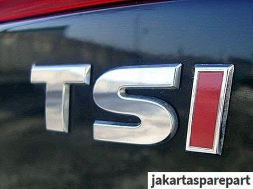 Emblem Tulisan TSI Warna Chrome Merah For VW