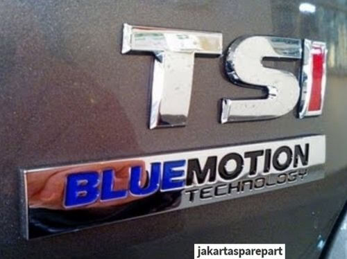 Emblem Tulisan TSI Warna Chrome Merah For VW