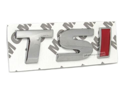 Emblem VW TSI chrome merah