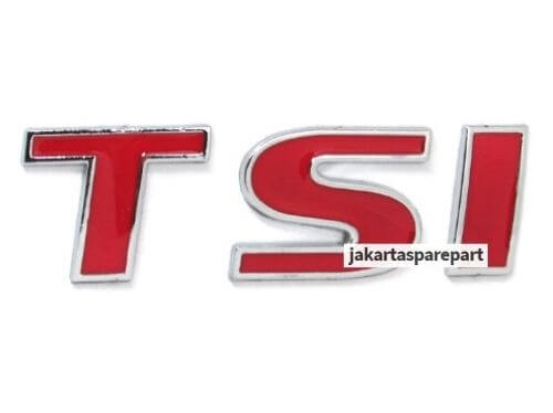 Emblem Tulisan TSI Warna Merah Untuk VW