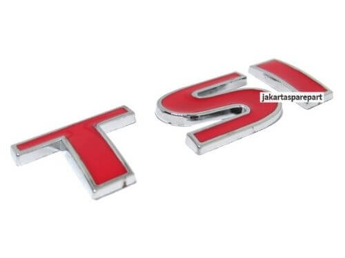 Emblem Tulisan TSI Warna Merah Untuk VW