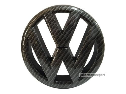 Emblem VW Ukuran 13.5cm Hitam Motif Carbon VW Golf MK6 GTI