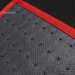 Karpet BMW Seri 3 E30 Bahan Beludru Kualitas Super Warna Hitam List Merah Logo Mobil - 2 Baris