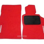 Karpet BMW Seri-3 E36 Bahan Beludru Premium Warna Merah List Merah Logo BIMMERS - 2 Baris