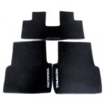 Karpet BMW Seri 3 E46 Bahan Beludru Super Warna Hitam Logo FASTERPICE - 2 Baris