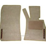 Karpet BMW Seri 3 E90 Bahan Beludru Kualitas Premium Warna Cream Logo Tulisan E90 Performance - 2 Baris