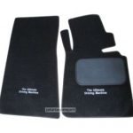 Karpet BMW Seri 3 E90 Bahan Beludru Kualitas Premium Warna Hitam Logo Tulisan The Ultimate Driving Machine - 2 Baris