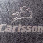 Karpet Mercedes Benz E-Class W210 Bahan Beludru Super Warna Abu-Abu Logo Carlsson - 2 Baris