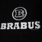 Karpet Mercedes Benz E-Class W210 Bahan Beludru Super Warna Hitam Logo Brabus - 2 Baris