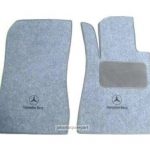 Karpet Mercedes Benz E-Class W211 Bahan Beludru Super Warna Abu-Abu Logo Bintang Tulisan Mercedes Benz - 2 Baris, Dengan Kuping