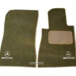 Karpet Mercedes Benz E-Class W211 Bahan Beludru Super Warna Coklat Muda Logo Bintang AMG - 2 Baris