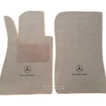 Karpet Mercedes Benz E-Class W211 E240 Tahun 2005 Bahan Beludru Premium Warna Cream Logo Bintang Tulisan Mercedes Benz - 2 Baris