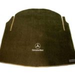 Karpet Mercedes Benz E-Class W212 Bahan Beludru Premium Warna Coklat Muda Logo Bintang Tulisan Mercedes Benz - Sampai Bagasi