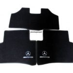 Karpet Mercedes Benz C-Class W203 Bahan Beludru Super Warna Hitam Logo Bintang AMG - 2 Baris