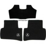 Karpet Mercedes Benz C-Class W204 Bahan Beludru Super Warna Hitam Logo Bintang (Tanpa Tulisan) - 2 Baris