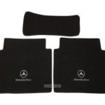 Karpet Mercedes Benz E-Class W123 Tahun 1977 Bahan Beludru Premium Warna Hitam Logo Bintang Tulisan Mercedes Benz - Sampai Bagasi