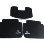 Karpet Mercedes Benz E-Class W124 Bahan Beludru Super Warna Hitam Logo Brabus - 2 Baris