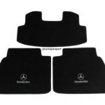 Karpet Mercedes Benz E-Class W210 Bahan Beludru Super Warna Hitam Logo Bintang Mercedes Benz - 2 Baris