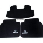 Karpet Mercedes Benz E-Class W210 Bahan Beludru Super Warna Hitam Logo Brabus - 2 Baris