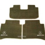 Karpet Mercedes Benz E-Class W211 Bahan Beludru Super Warna Coklat Muda Logo Bintang AMG - 2 Baris