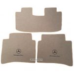 Karpet Mercedes Benz E-Class W211 E240 Tahun 2005 Bahan Beludru Premium Warna Cream Logo Bintang Tulisan Mercedes Benz - 2 Baris