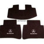 Karpet Mercedes Benz E-Class W212 Bahan Beludru Premium Warna Coklat Tua Logo Bintang Tulisan Mercedes Benz - 2 Baris