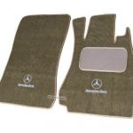 Karpet Mercedes Benz S-Class W221 Bahan Beludru Super Warna Coklat Muda Logo Bintang Tulisan Mercedes Benz - 2 Baris