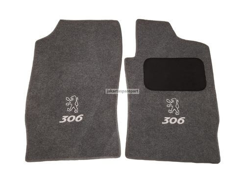 Karpet Peugeot 306 Bahan Beludru Super Warna Abu-Abu Logo Singa 306