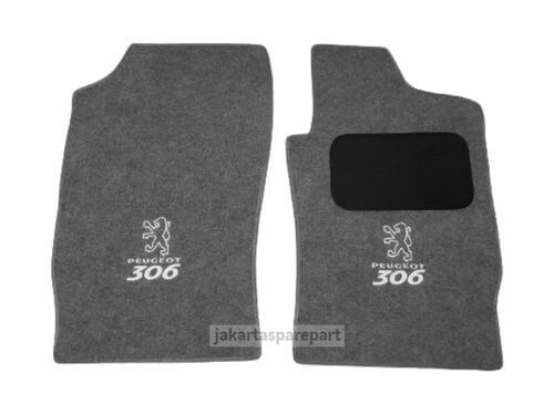 Karpet Peugeot 306 Bahan Beludru Super Warna Abu-Abu Logo Singa PEUGEOT 306, 2 Baris